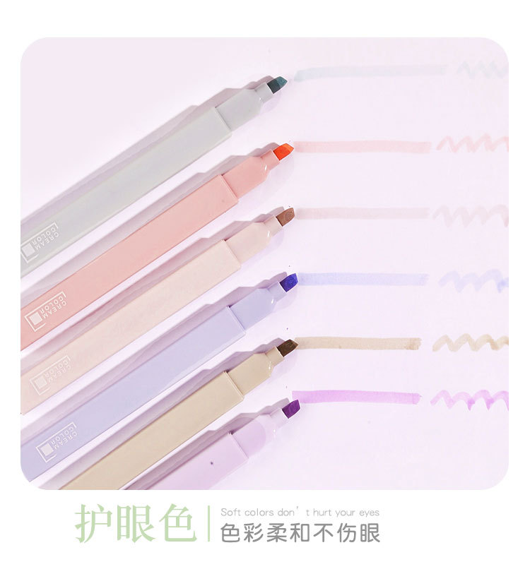 Bộ bút dạ quang 6 màu sắc xinh xắn dễ thương