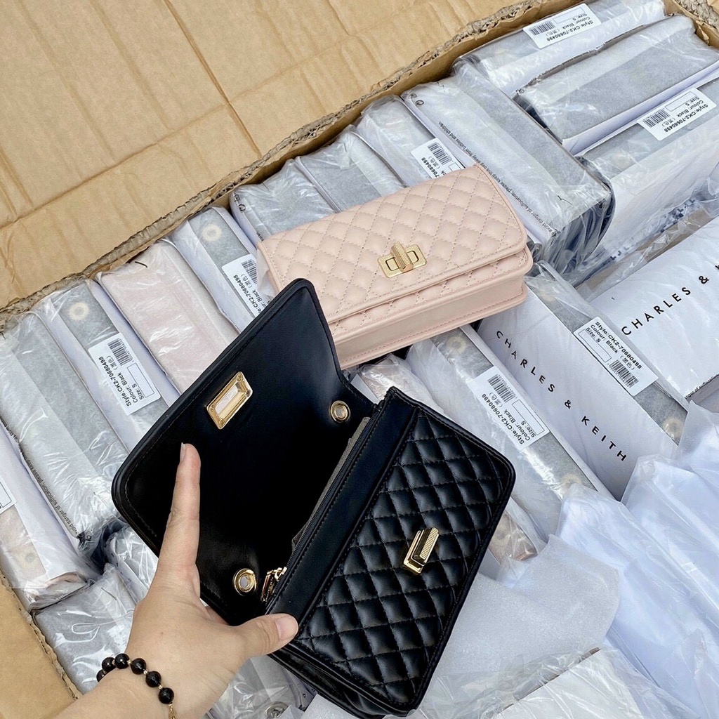 Túi cnk ô trám khóa xoay size 20 hàng quảng châu cao cấp