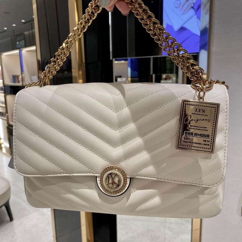 Túi lyn khoá tròn màu trắng