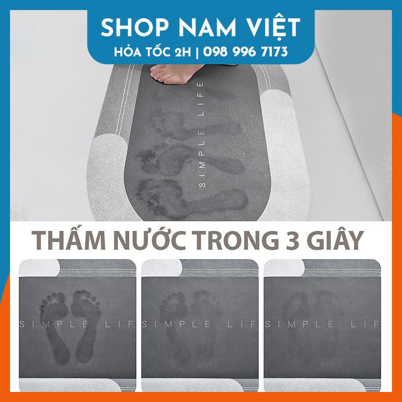 Thảm Lau Chân Siêu Mềm, Hút Nước, Chống Trơn Trượt (Nhiều Kiểu Dáng, Nhiều Kích Cỡ)