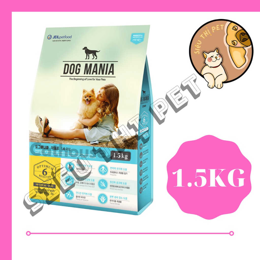 ( FREESHIP ) Dog Mania - Thức ăn hạt cho chó trưởng thành 1.5kg