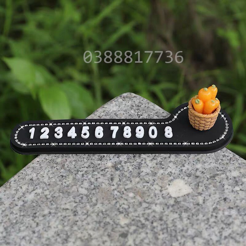 Bảng số điện thoại 3D đính đá gắn thỏ xinh xắn