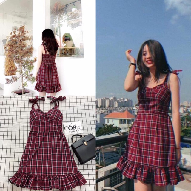 (HÀNG CÓ SẴN ) ĐẦM MARIKO CARO - ĐẦM 2 DÂY CARO ĐỎ SIÊU XINH ( Kèm ảnh thật khách ở cuối) | BigBuy360 - bigbuy360.vn