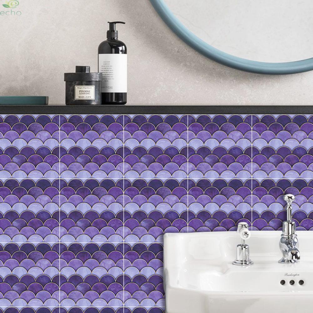 ECHO~Wall Sticker Decor Kitchen Mosaic Self-adhesive Splashback Stickers Tile#Ready Stock