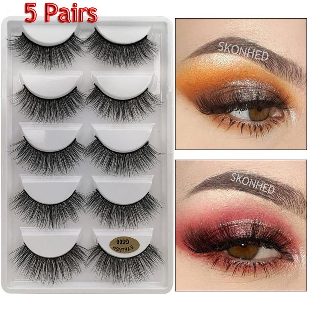 Bộ 5 Cặp Lông Mi Giả Nhiều Lớp Thời Trang Dành Cho Nữ
