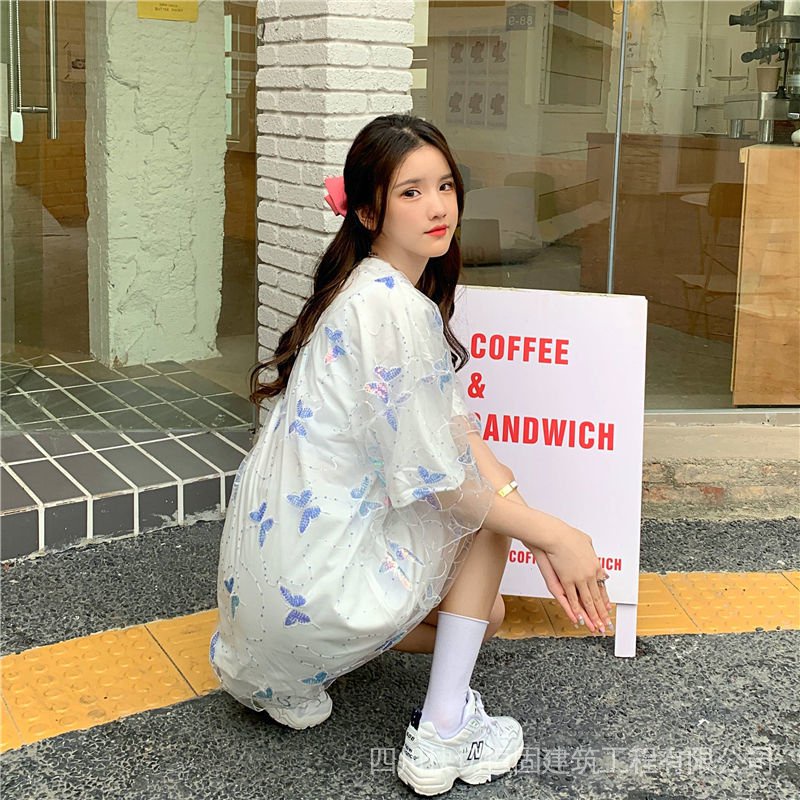 Áo Thun Ngắn Tay Giả Hai Lớp Phong Cách Hàn Quốc Dành Cho Nữ