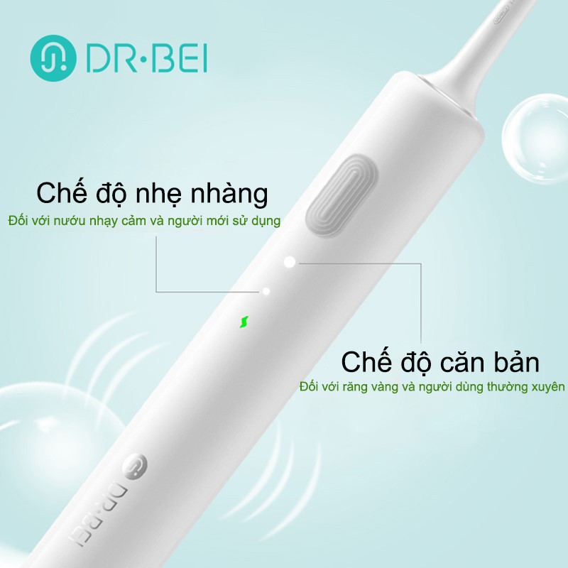 Bàn chải điện Xiaomi DR-BEI Sonic BETC01 Sensitive IPX7 Waterproof Dwaterproof Electric Toothbrush Bảo hành 3 tháng