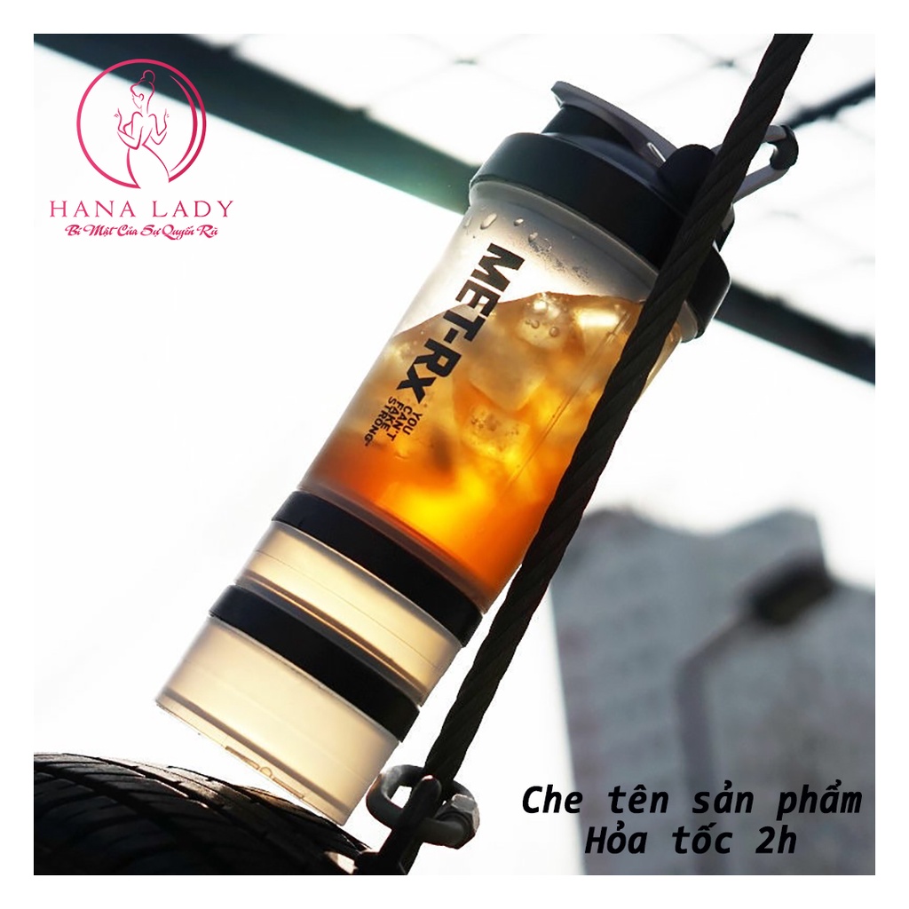 Bình Nước Thể Thao Thể Hình Shaker Whey Met RX 3 Ngăn 600ML Cao Cấp Nhiều Màu, Bình Lắc Đựng Nước Tập Gym 3 Ngăn