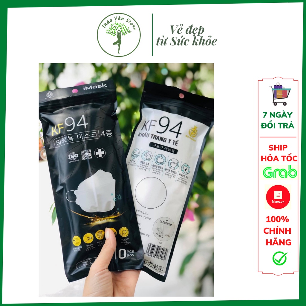 Khẩu trang HM Mask 4 lớp KF94 cao cấp túi zip 10 chiếc
