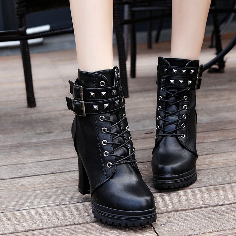 Giày Bốt Nữ HÀNG CÓ SẴN Cao Gót Cột Dây Đế Cao 10Cm G023 - Có hình thật | BigBuy360 - bigbuy360.vn