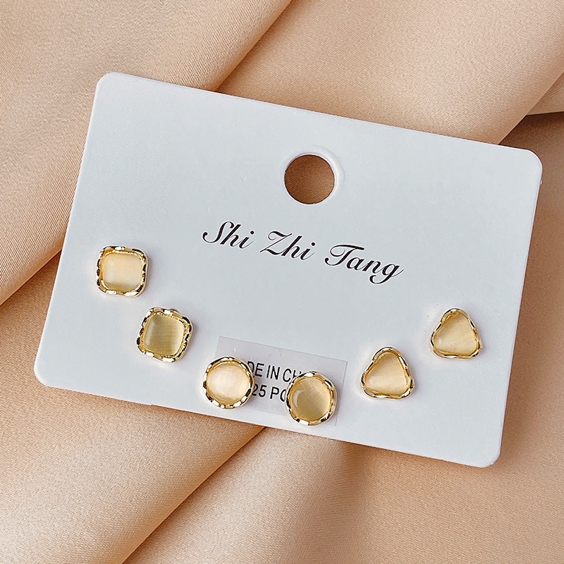 Set 3 đôi khuyên tai thời trang Hàn Quốc