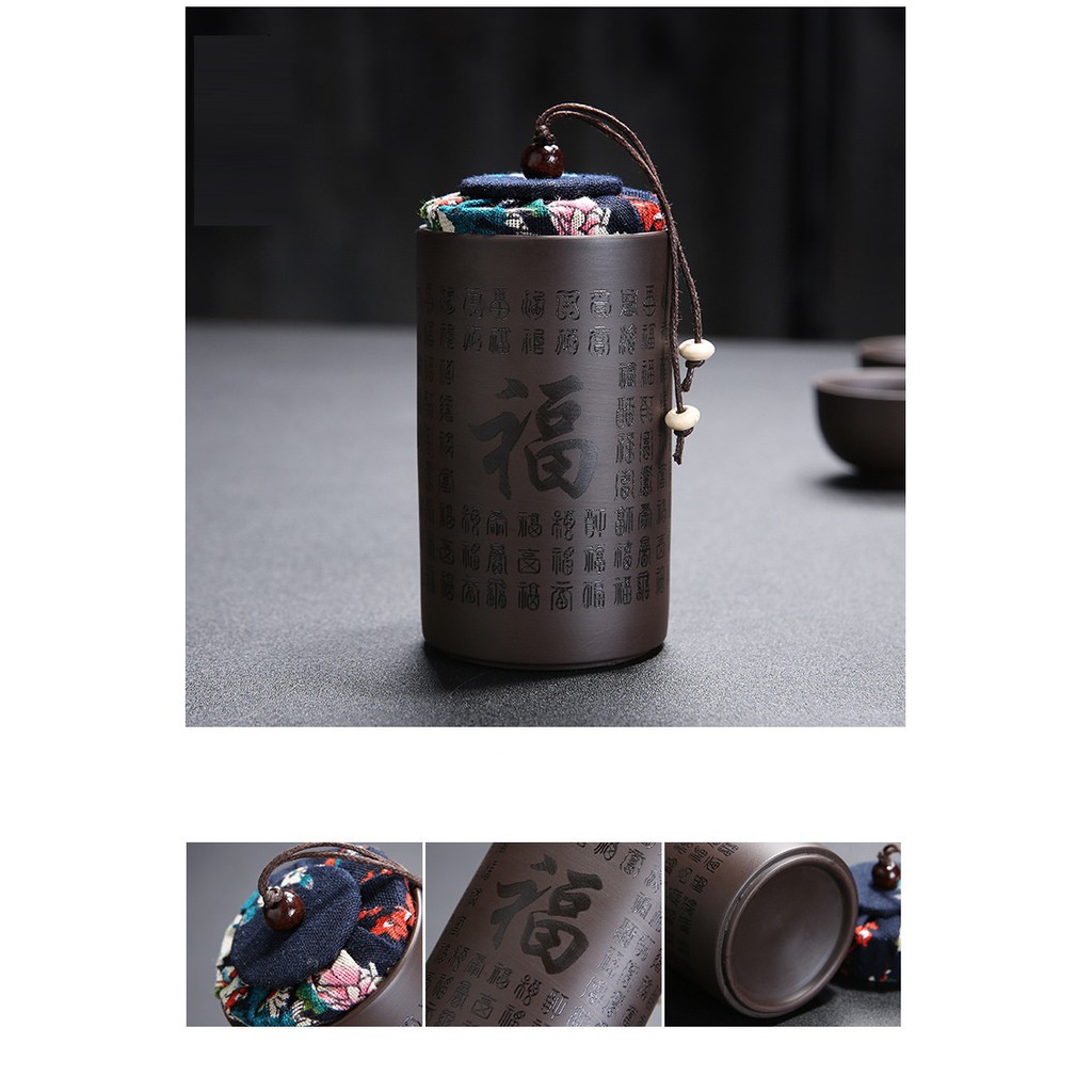 Bộ bình trà tử sa 💝Freeship💝 ấm Tử Sa [KHẮC CHỮ] Bộ ấm chén có túi đựng đi du lịch + Tặng Kèm Khăn Lau | BigBuy360 - bigbuy360.vn