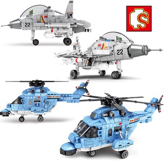 Đồ chơi Lắp ráp giáo dục Mô hình Sembo Military Helicopters  Aircraft Bombers Police Swat Army máy bay 202037 202038