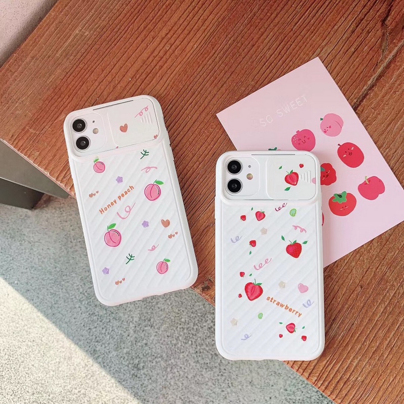 【Ready Stock】iPhone Case Summer Strawberry Slide Camera TPU Case Cover For iPhone 11 Pro Max XS 8 SE 2020 7/24