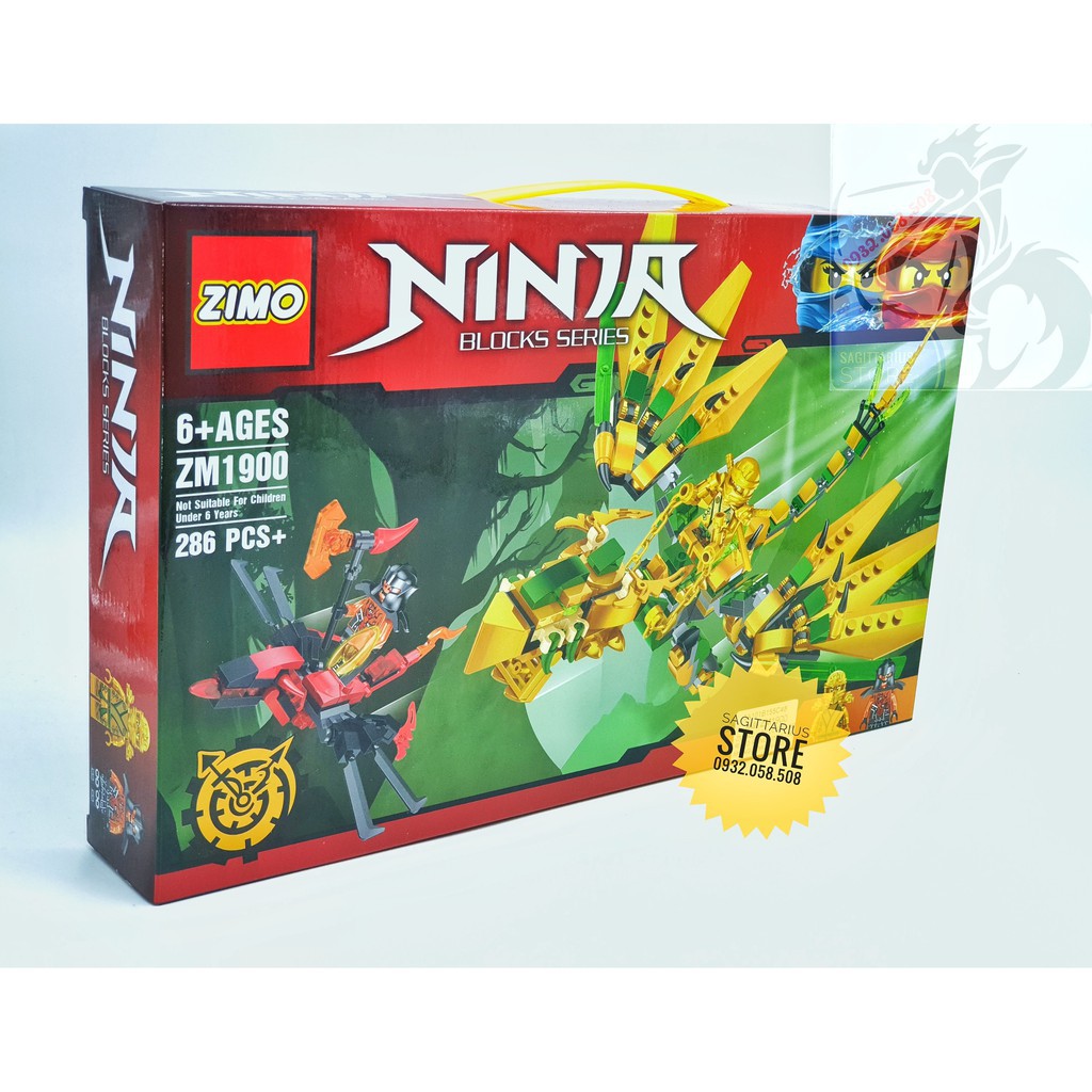 [New]Lego Zimo-ZM1900 Lắp Ráp Robot Ninja Rồng ( 286 Mảnh - Vàng )[Hàng Có Sẵn]
