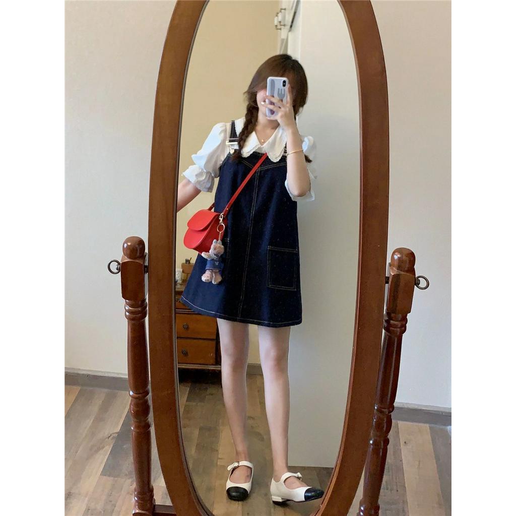 Váy Yếm Denim Tay Phồng Thời Trang Hàn Quốc Sành Điệu 63856