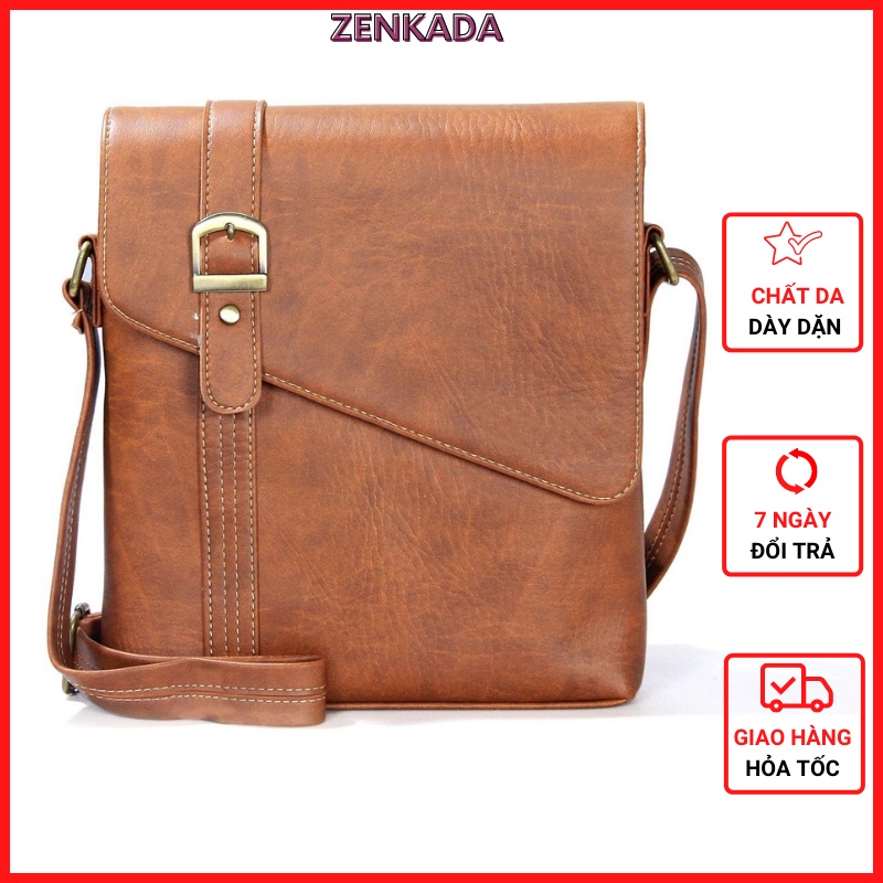 Túi đeo chéo cao cấp Zenka tiện dụng, túi da đựng ipad sang trọng và lịch lãm_ZIP01
