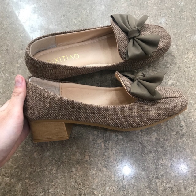 Giày 5p vải nơ lựa