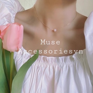 Vòng cổ choker bạc 925 viên ngọc nhỏ phong cách Hàn Quốc