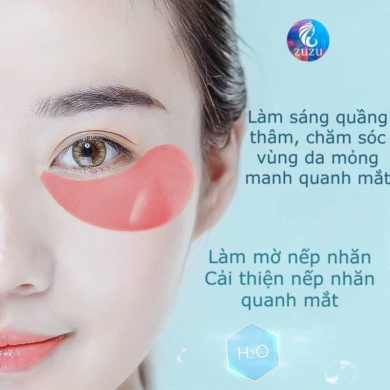 HỘP 60 MIẾNG Mặt nạ mắt gel chiết xuất hoa hồng bổ sung collagen làm sáng vùng thâm dưới da và giảm nếp nhăn WINKBEAUTY