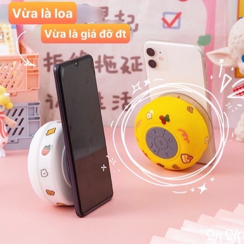 Loa Bluetooth mini gắn tường chống nước siêu xinh, tặng kèm sticker cute