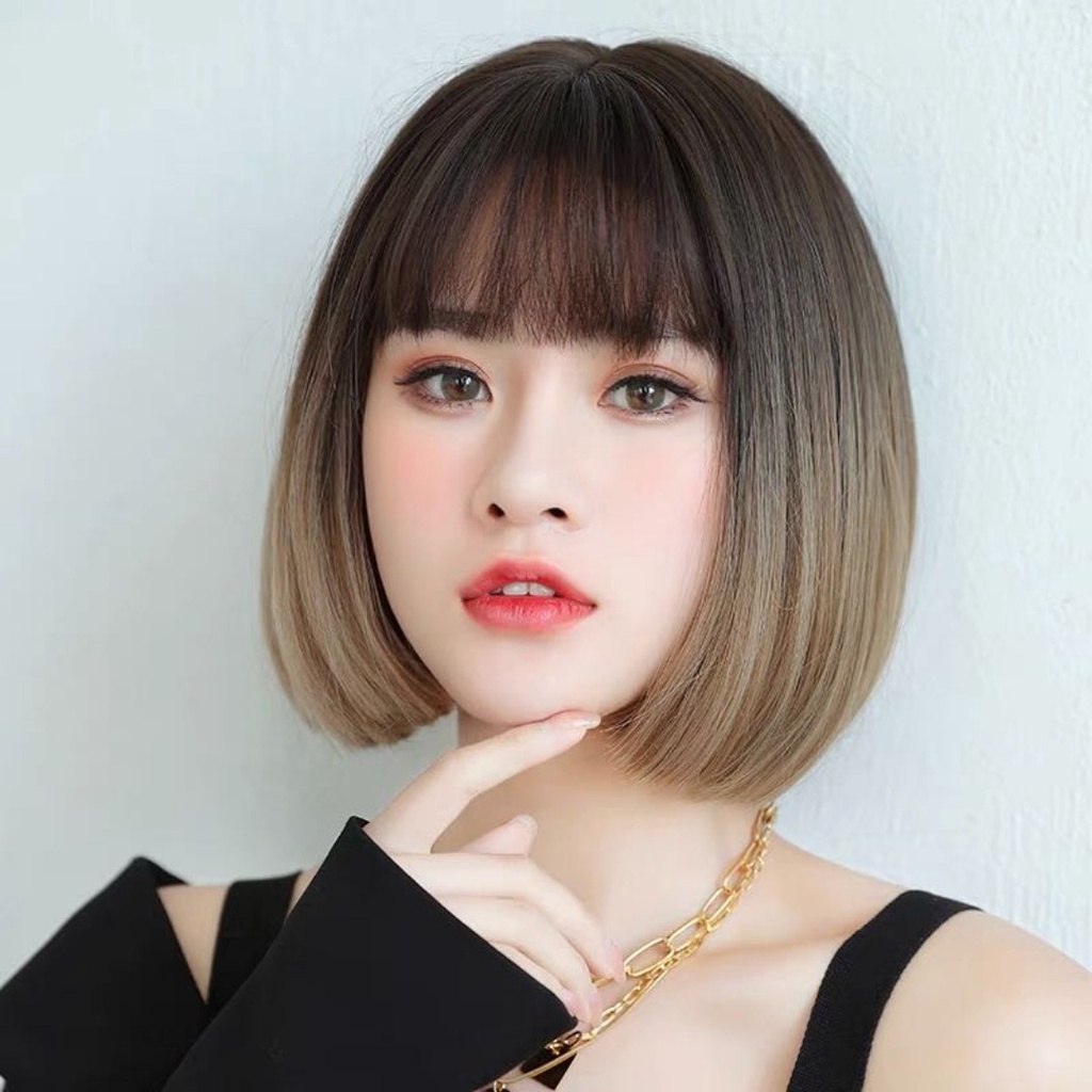 Tóc giả nguyên đầu ❤️KOTY BEAUTY❤️ tóc giả nữ cả đầu vic thẳng nhuộm TG30