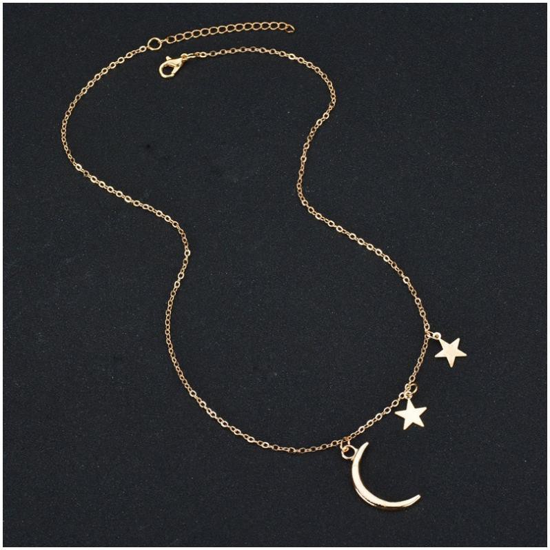 vòng cổ hình vầng trăng phong cách EUR xi bạc xinh xắn cho nữ