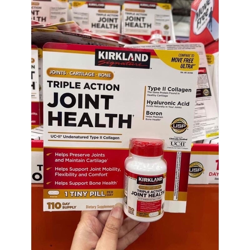 Viên uống hỗ trợ xương khớp Kirkland Signature Triple Action Joint Health - Hộp 110 viên