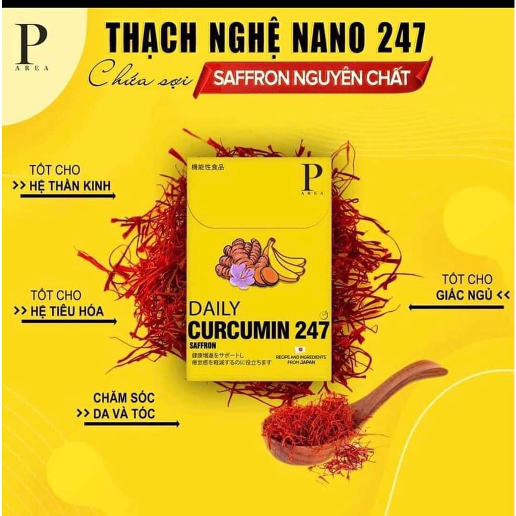 Thạch Nghệ Saffron Vị Chuối 247 Nano Japan - Bổ sung Vitamin C, tăng sức đề kháng