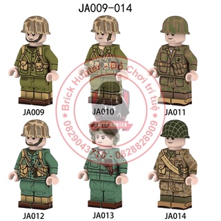 JA 009 - 014 Army minifigures bộ 6 lính thuỷ quân lục chiến Mỹ thế chiến 2 usmc
