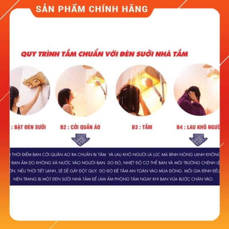 [FreeShip] Đèn sưởi phòng tắm Borg Braun 2 bóng vàng Huy Anh