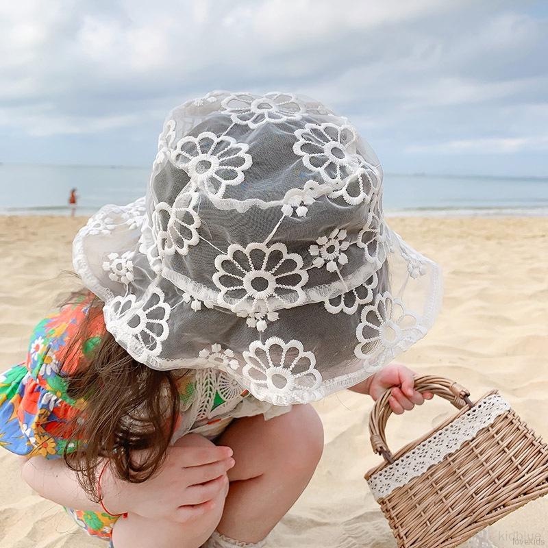 Nón Tai Bèo Phối Lưới Thoáng Khí Dễ Thương Thời Trang Mùa Hè Cho Bé Gái