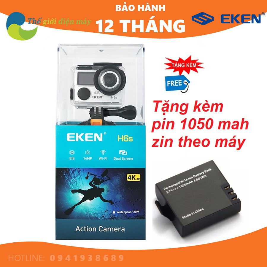 Camera hành trình EKEN H6S tặng kèm pin zin 1050mah chính hãng, bảo hành 12 tháng, hỗ trợ đổi trả 1 vs 1