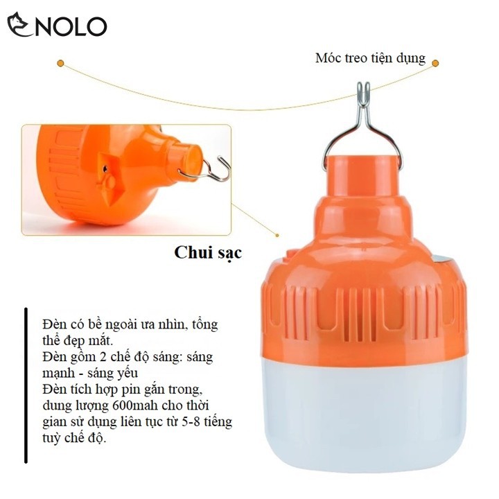 (SỈ = LẺ XẢ KHO, FREE SHIP) Bộ Bóng Đèn Blub Có Móc Treo Pin Sạc Tích Điện Công Suất 60W Có 2 Chế Độ Sáng