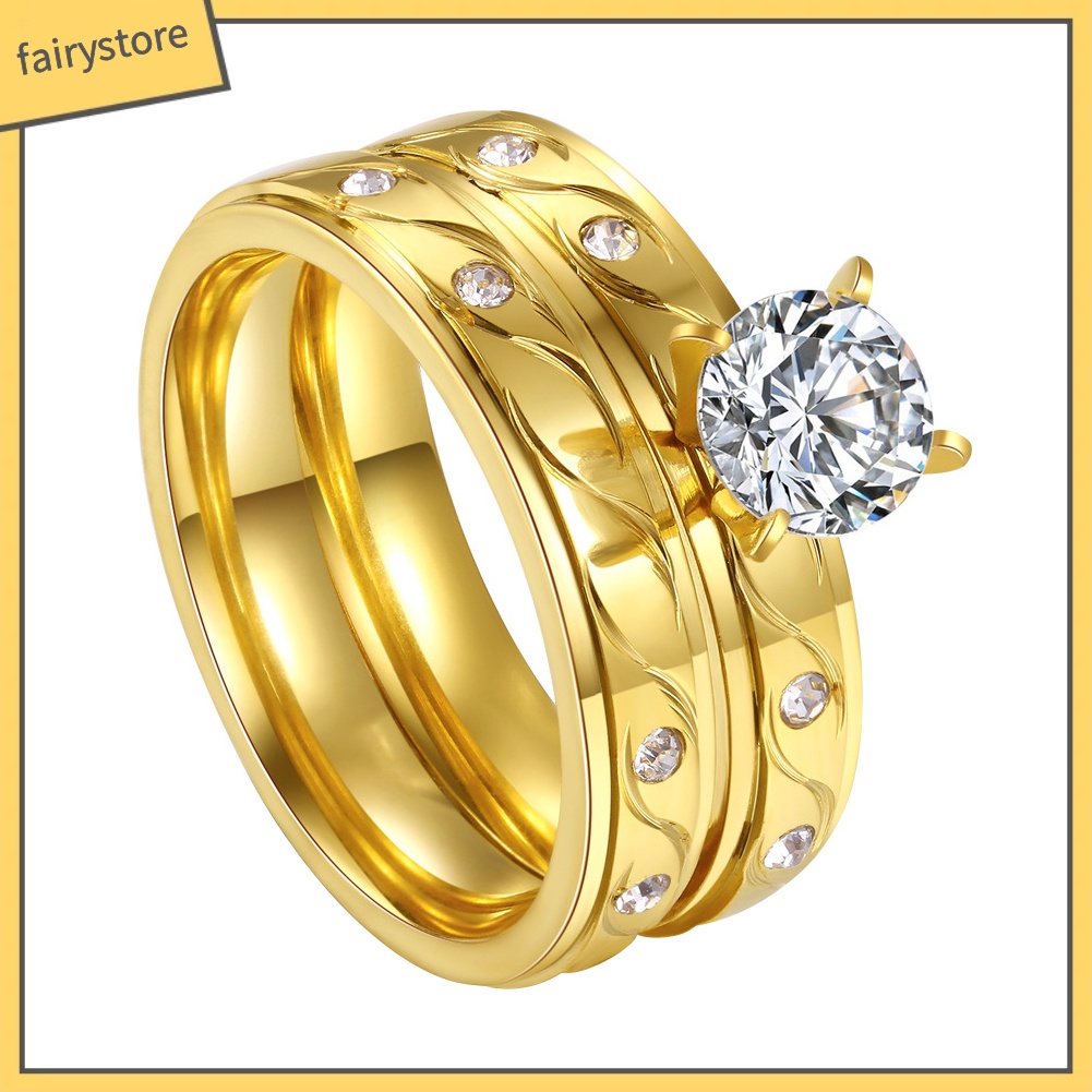 Nhẫn Đeo Tay Kim Loại Đính Đá Màu Thanh Lịch Cho Nữ