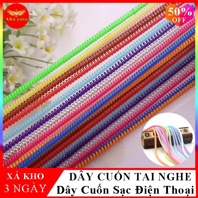 [Sale 1k - Giá hủy diệt] Dây cuốn tai nghe, dây cuốn cáp sạc điện thoại nhiều màu sắc giá siêu rẻ