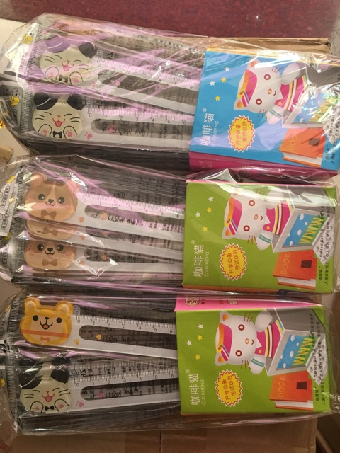 36 thước kẻ nhiều mẫu hình cute ,  nhựa trong dầy đẹp chất lượng , thước dài 12cm . 💌 💌 .
