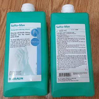 Dung dịch rửa tay sát khuẩn Softa man 1 lít , Braun Thụy Sỹ
