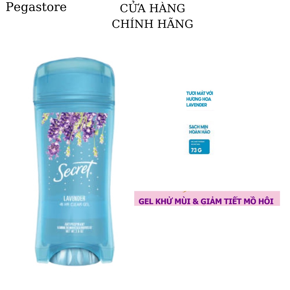 Lăn Khử Mùi Nữ SECRET CLEAR 73gr 24h - sáp khử mùi nữ dạng gel - lăn nách nữ hương lavender