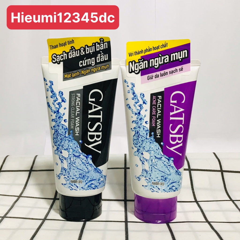 Sữa rửa mặt cho nam da khô da dầu mụn đầu đen Gatsby Facial Foam 130g