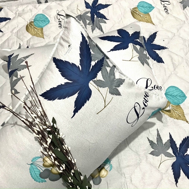 Drap Thắng Lợi, ga giường cao cấp chuẩn logo cotton 100% thoáng mát mẫu Cherry xám