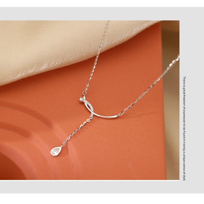 Vòng cổ Thép Titan Mặt Cười Phối Tua Rua Sang Trọng Không Phai Màu Thời Trang Mùa Hè Cho Nữ