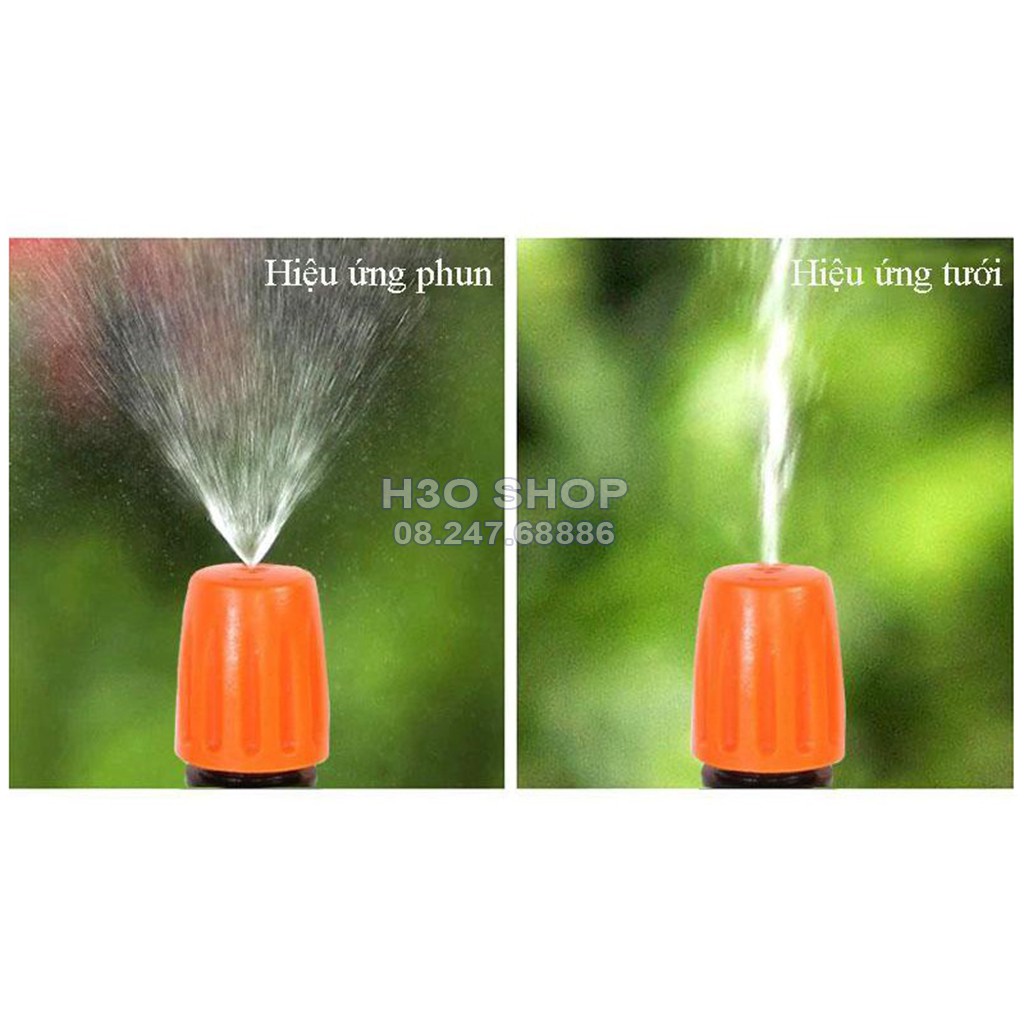 Béc phun sương cam kèm tê nối ống 6mm, béc tưới cây, làm mát không khí