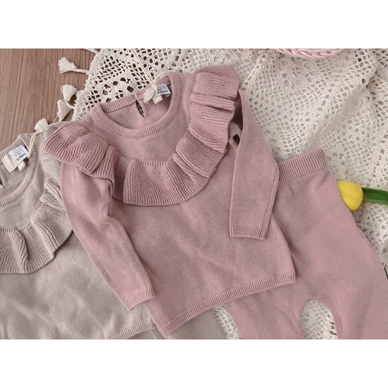 Bộ len viền cổ xuất Mỹ hàng xuất dư