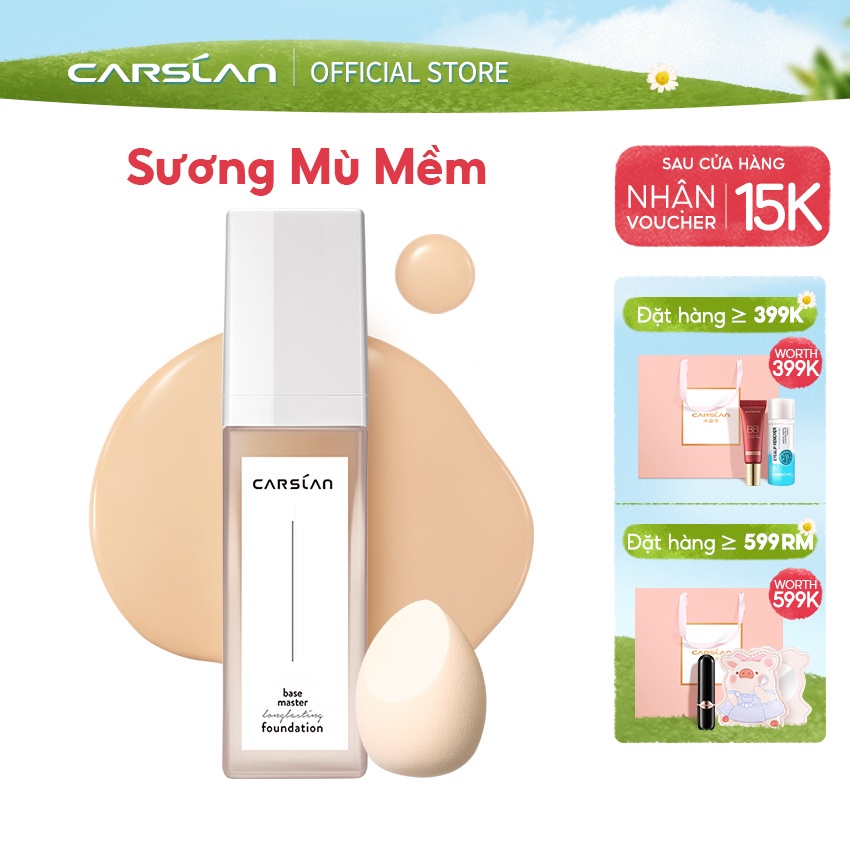 Kem Nền Dạng Lỏng Carslan Lâu Trôi Che Phủ Toàn Diện Kiểm Soát Dầu 30g