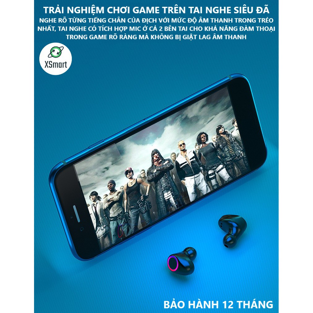 Tai Nghe Bluetooth Không Dây Cảm Ứng M12 PRO BASS Màn Hình LED Kiêm Sạc Dự Phòng Điện Thoại Có Đèn Pin, Có Mic, Dock Sạc | BigBuy360 - bigbuy360.vn