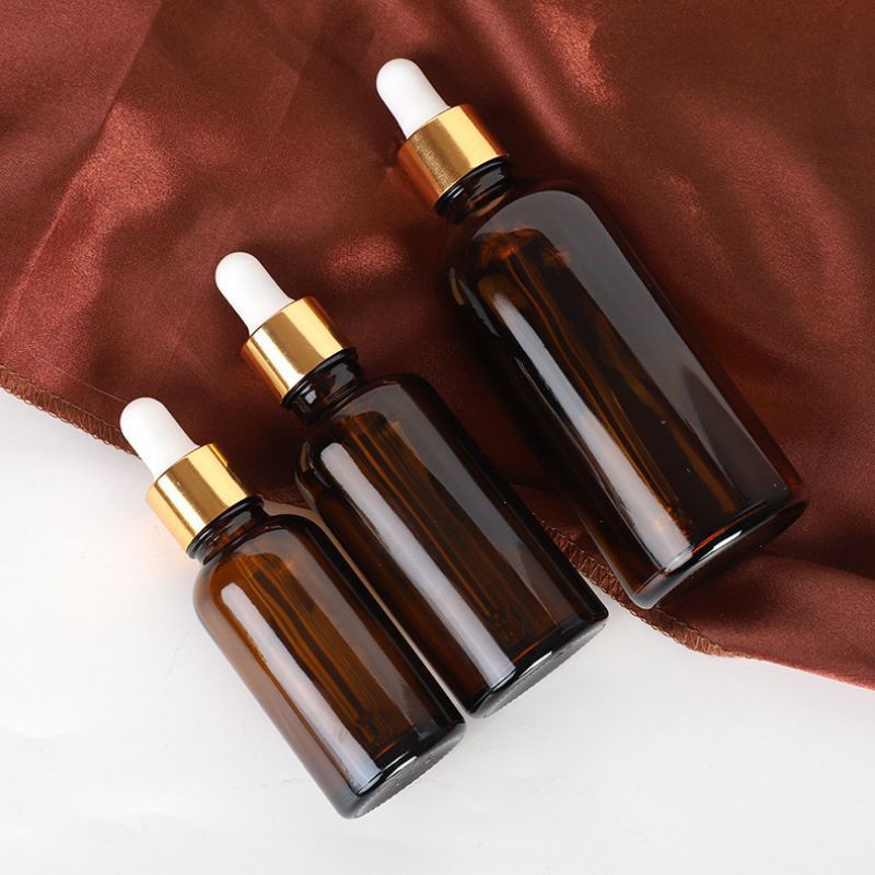 Lọ Chiết Serum ❤ RẺ VÔ ĐỊCH ❤ [50ml] Chai lọ tinh dầu thủy tinh nắp bóp giọt Khoen vàng chiết serum , phụ kiện du lịch