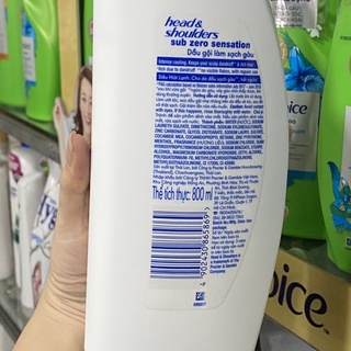 Dầu gội sạch gàu Head & Shoulders Sub Zero băng lạnh 800ml