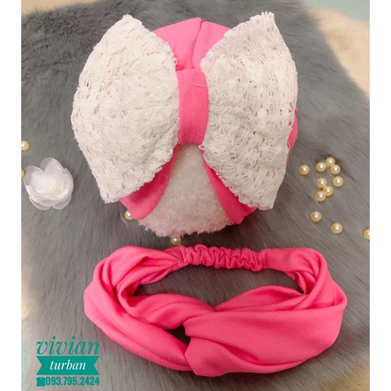 Set turban nơ cho mẹ và bé