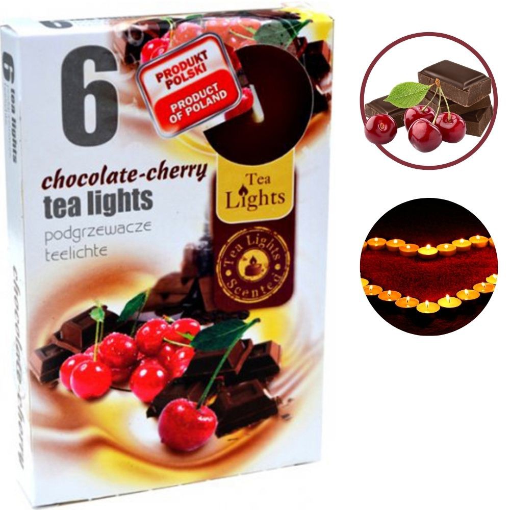 COMBO 6 NẾN thơm tinh dầu Tealight Admit Chocolate Cherry ANH ĐÀO SOCOLA.trang trí,nhập khẩu châu âu